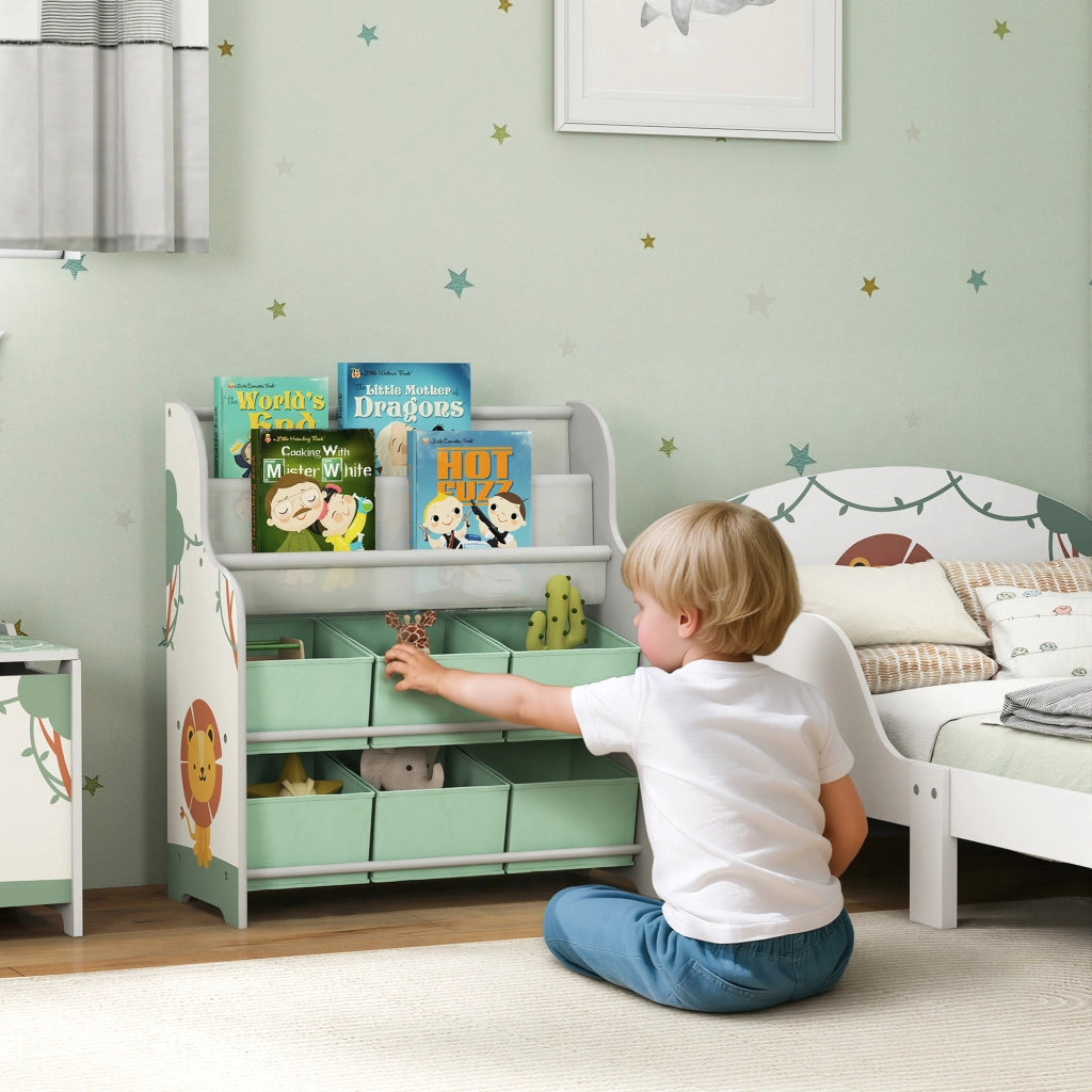 Mobile per bambini con 6 cassetti e scaffale ¨C Minimal ¨C 63x30x71cm, verde