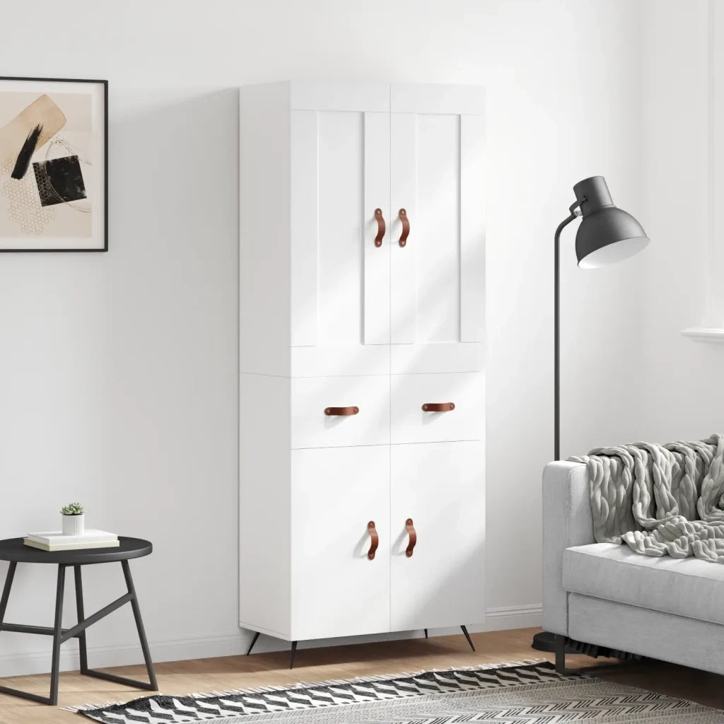 Credenza Bianca 69,5x34x180 cm in Legno Multistrato 3199849