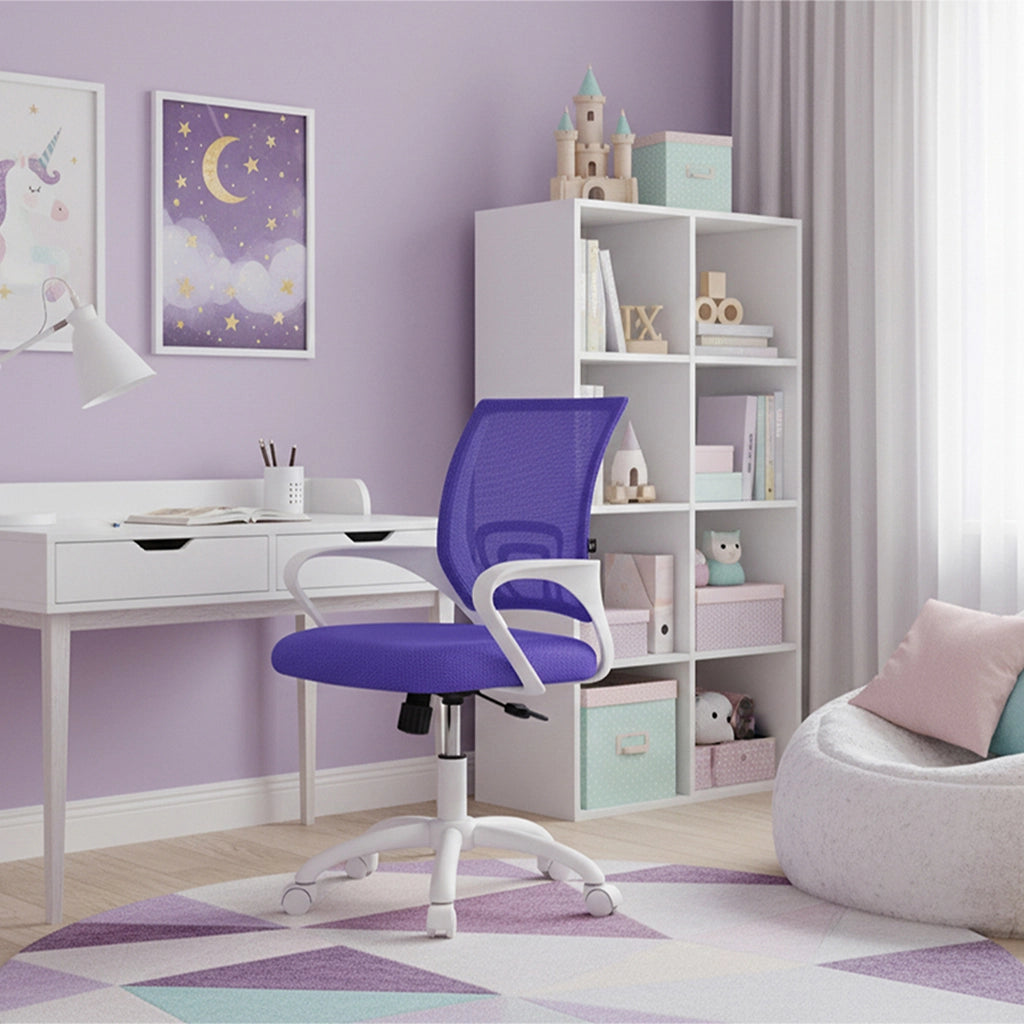 Sedia da ufficio ergonomica girevole viola - Happy - SU34HAPB