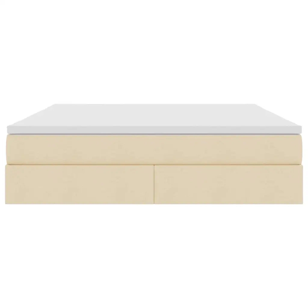Letto con contenitore e materasso Crema 160 x 200 cm Poliestere 3370240
