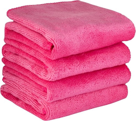 Panno per rimozione trucco da 4 pezzi 30cm x 30cm rosa