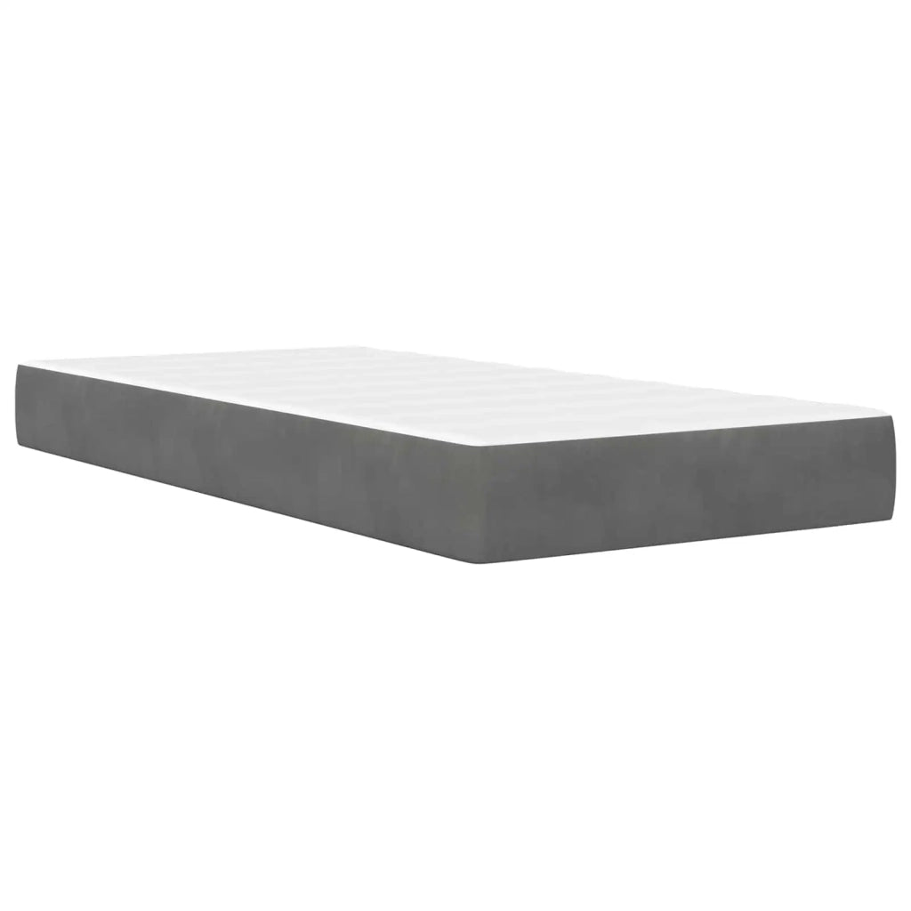 Struttura letto con materasso-Giroletto Grigio scuro 90 x 190 cm Velluto 932189