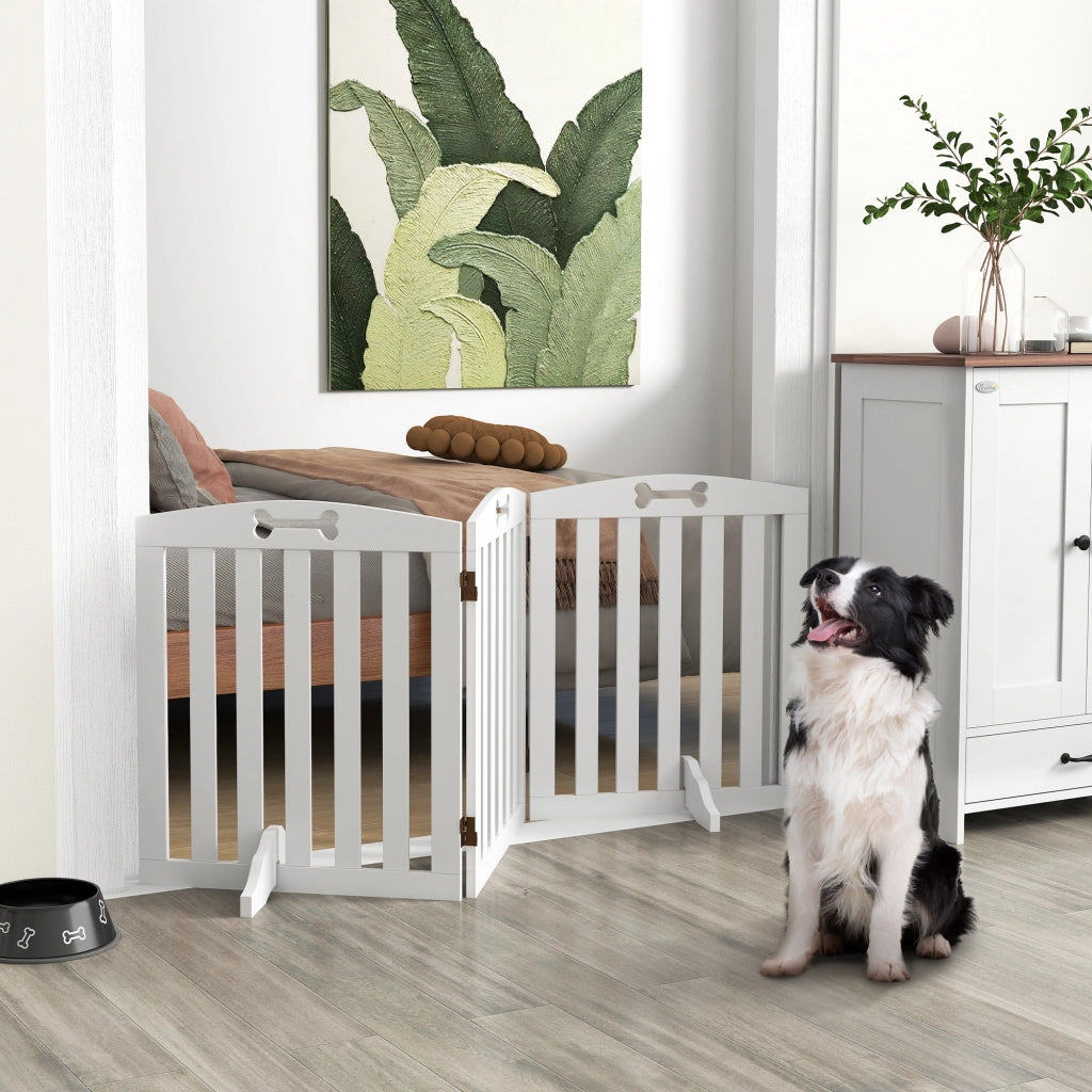 Barriera per cani pieghevole ¨C zephmum ¨C bianco 155x30x61 cm