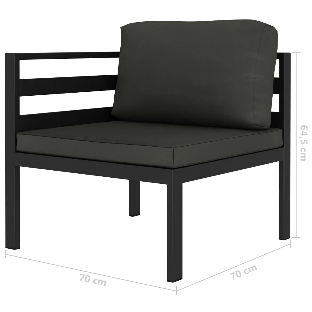 Set Divani da Giardino 2 pz con Cuscini in Alluminio Antracite 49238