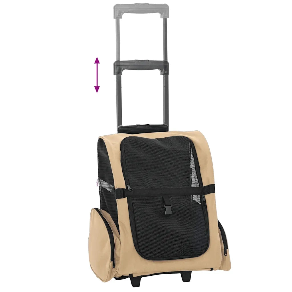Carrello per Animali 3 in 1 Design Sabbia 48x32x(57-106) cm Tessuto Oxford CFW8356472
