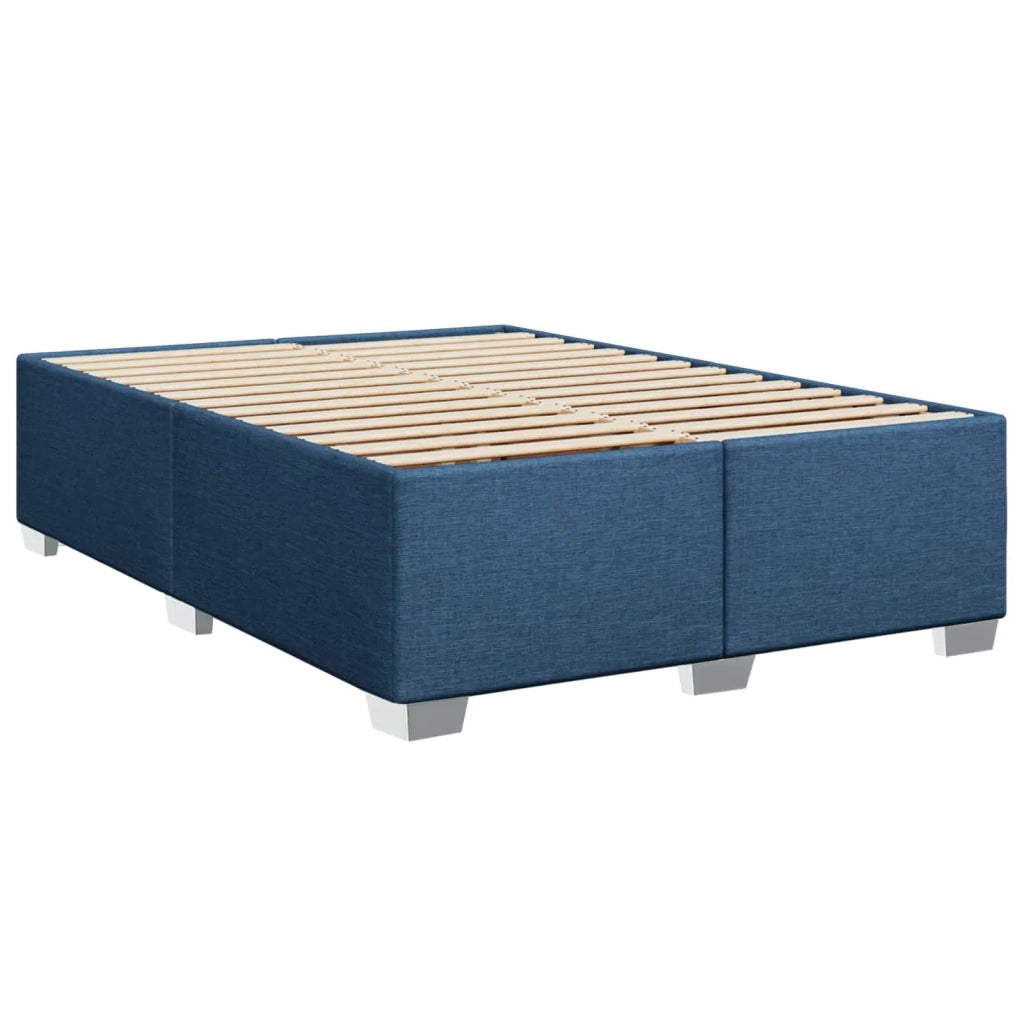 Letto con Box Spring, Materasso e LED Blu 140 x 200 cm Tessuto 3451958