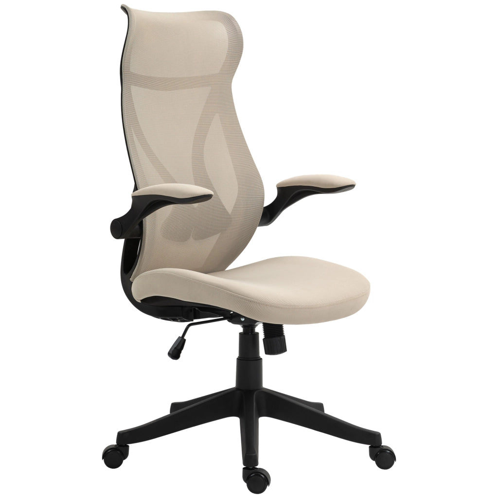 Sedia da Ufficio ¨C Zephmum ¨C Beige, Tessuto, Braccioli Ribaltabili