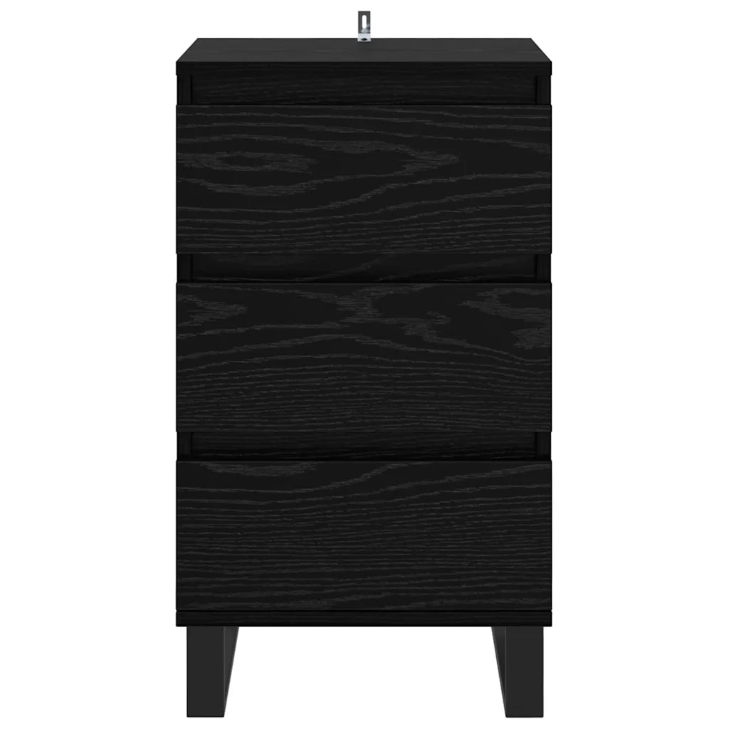 Credenza con Cassetto-Buffet-Armadio da cucina Rovere nero Legno multistrato