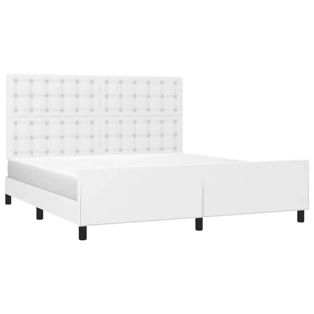 Giroletto con Testiera Bianco 180x200 cm in Similpelle