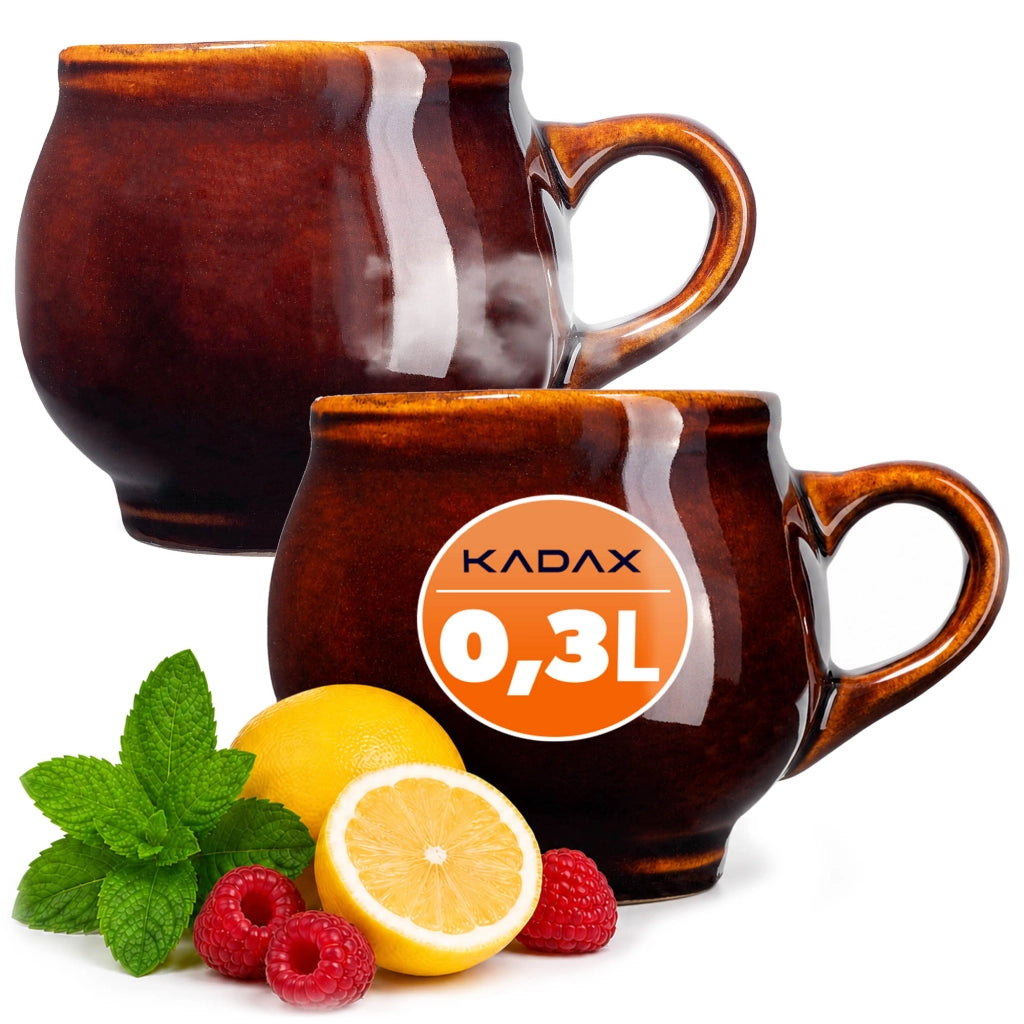 Set regalo di 2 tazze da vin brulé KADAX da 300 ml in gres.