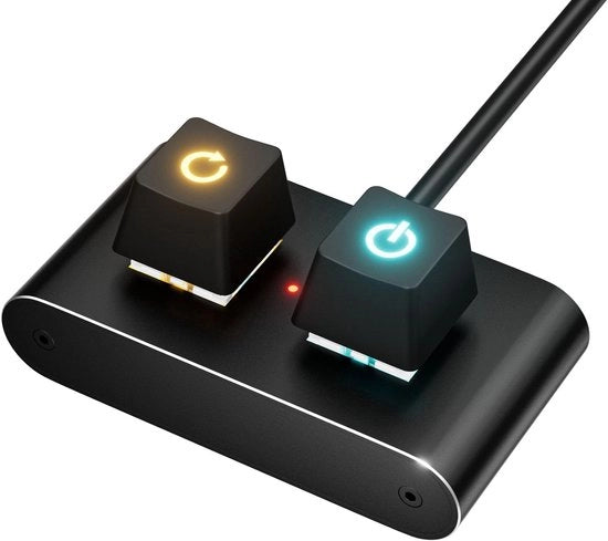 Pulsante PC A/S con Cavo da 2m, Interruttore per Computer da Scrivania