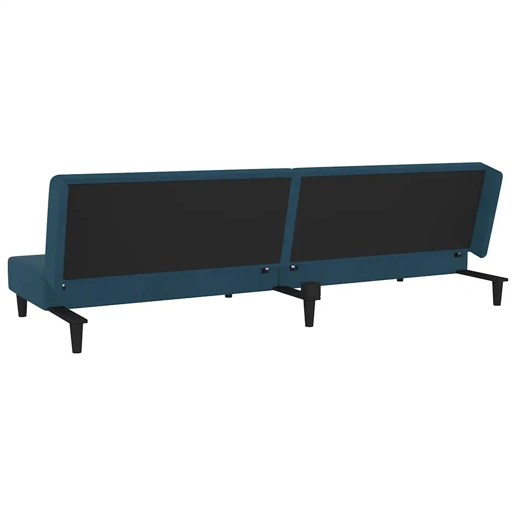 Divano letto | Sof¨¤ letto | Letto singolo a 2 Posti con 2 Cuscini Blu in Velluto