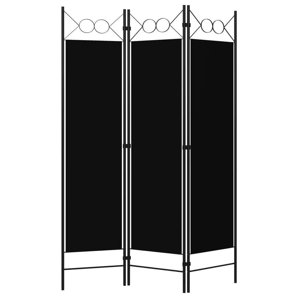 Divisorio Ambienti | Divider per stanze | Paravento a 3 Pannelli Nero 120x180 cm