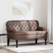 Panca Chesterfield-Sgabello-Divano Marrone 119,5 x 64,5 x 75 cm Pelle Sintetica