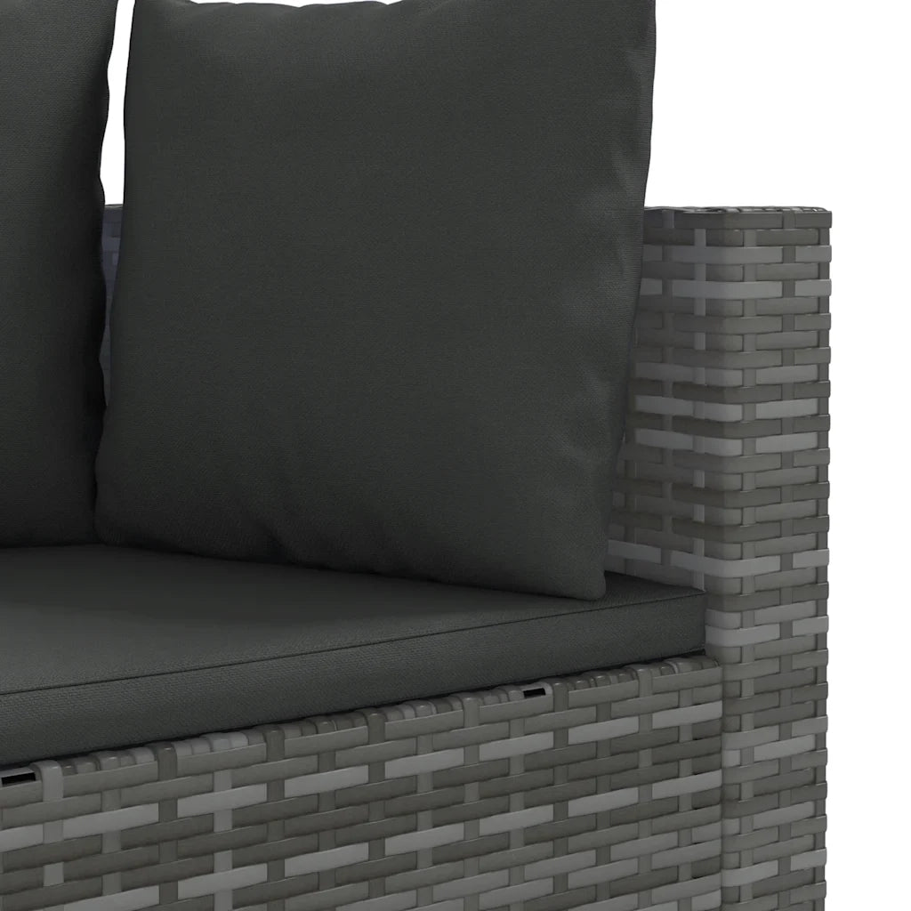 Set Divano da Giardino 10 pz con Cuscini Grigio in Polyrattan