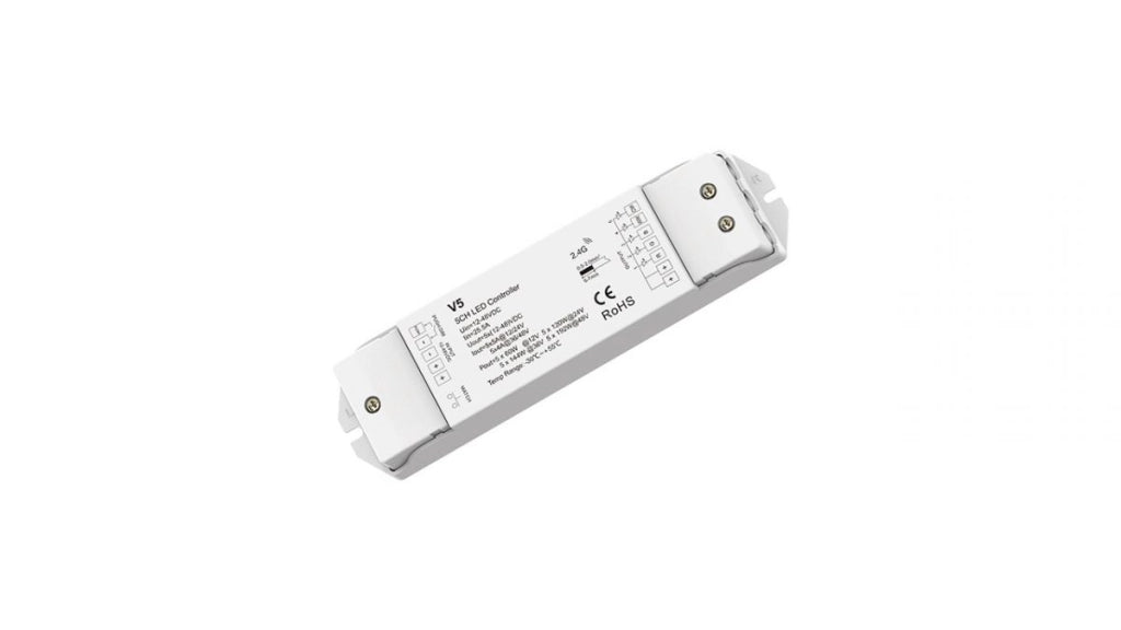 Centralina Ricevitore Controller 5 Canali Dimmerabile Push RGB CCT