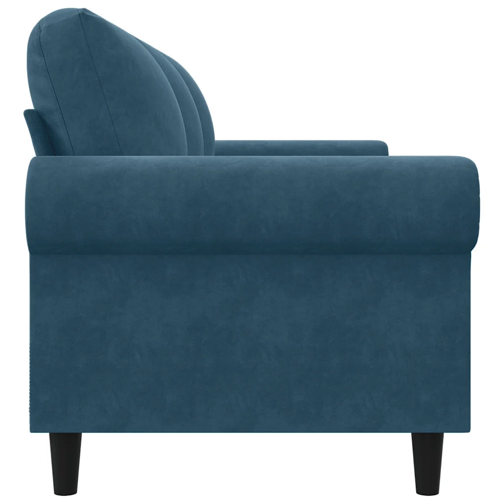 Divano | Divano da soggiorno | Sofa a 3 Posti Blu 180 cm in Velluto