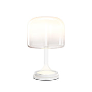 Maytoni Lampada da tavolo contemporanea Spirito 1 luce LED integrato bianco metallo vetro fumé