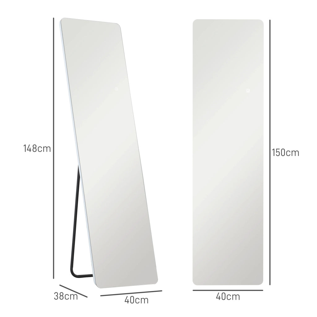 Specchio LED corpo intero ¨C zephmum ¨C nero 40x150 cm