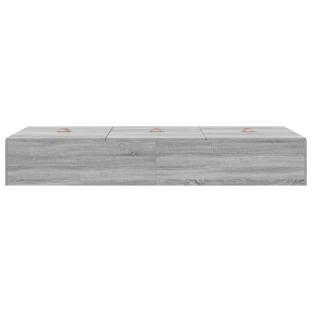 Struttura letto con contenitore-Giroletto con contenitore Grigio Sonoma 90 x 190 cm