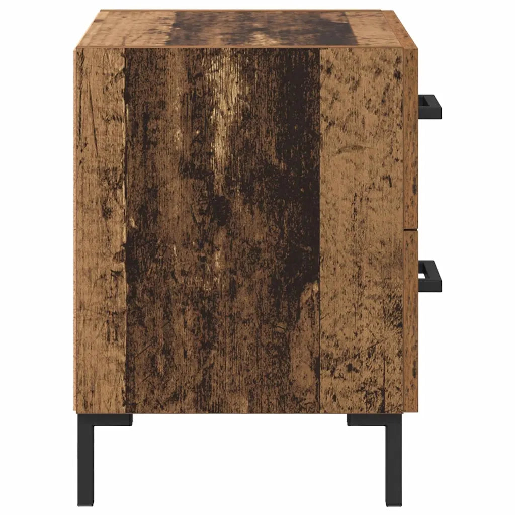 Set di 2 Comodini | Armadio da Notte | Mobiletto da notte Legno vecchio 40 x 35 x 47,5 cm