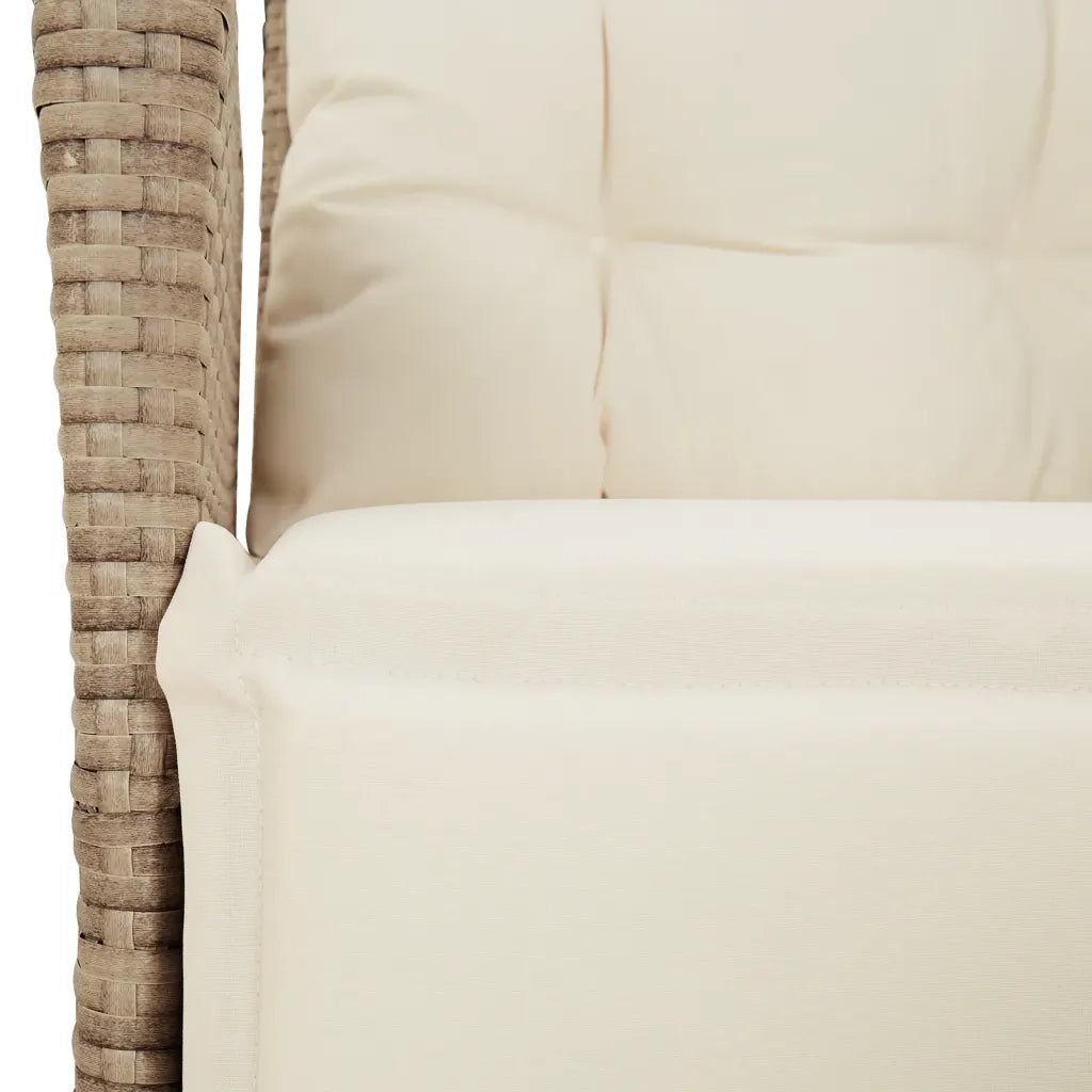 Set da Pranzo da Giardino 7 pz con Cuscini Beige in Polyrattan 3213445