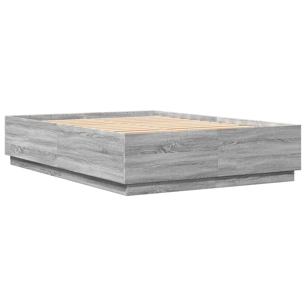 Letto matrimoniale | Letto per adulti | Giroletto Grigio Sonoma 150x200 cm in Legno Multistrato
