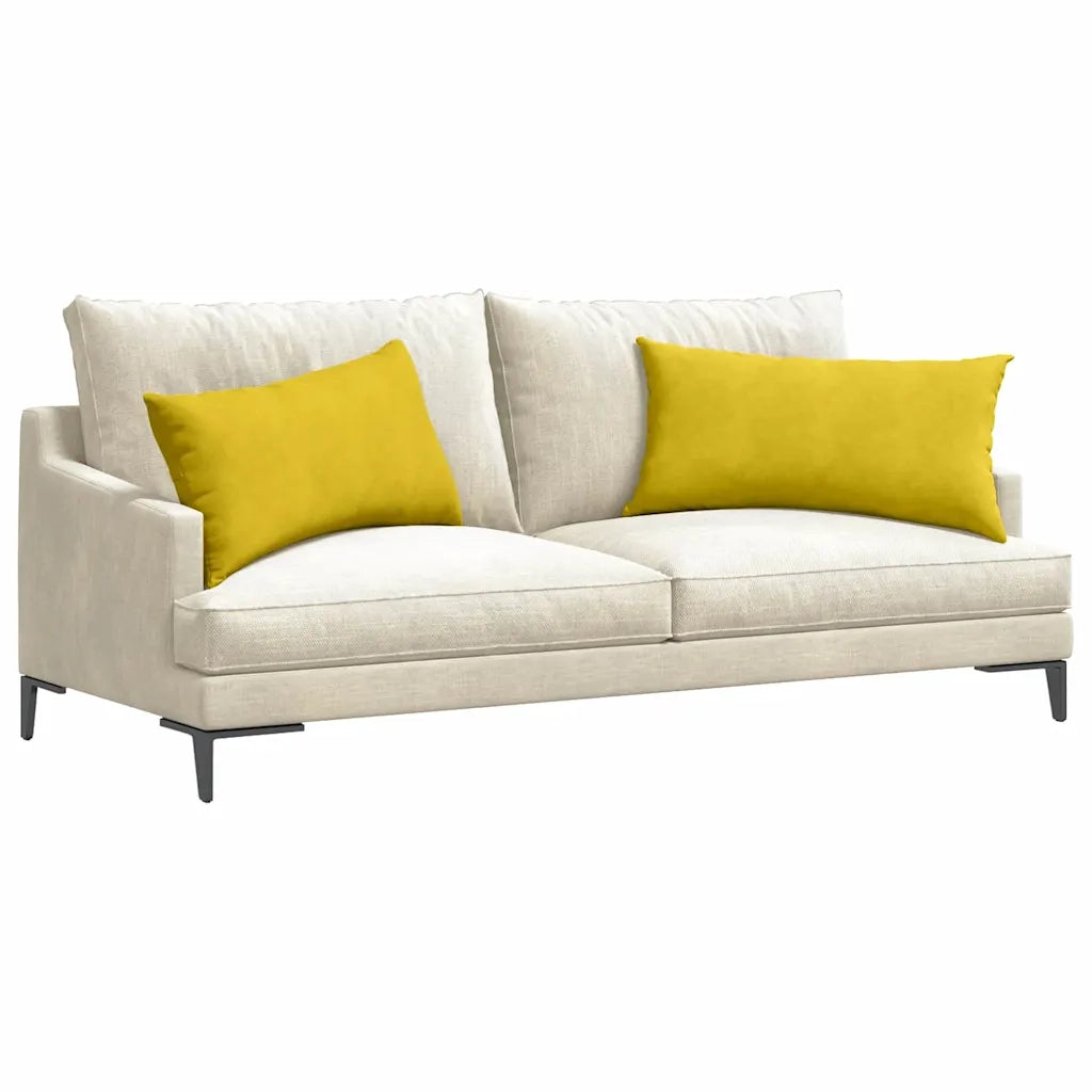 Cuscini da Divano 2 pz | Cuscini per sedie Giallo 80 x 40 cm Tessuto in Cords