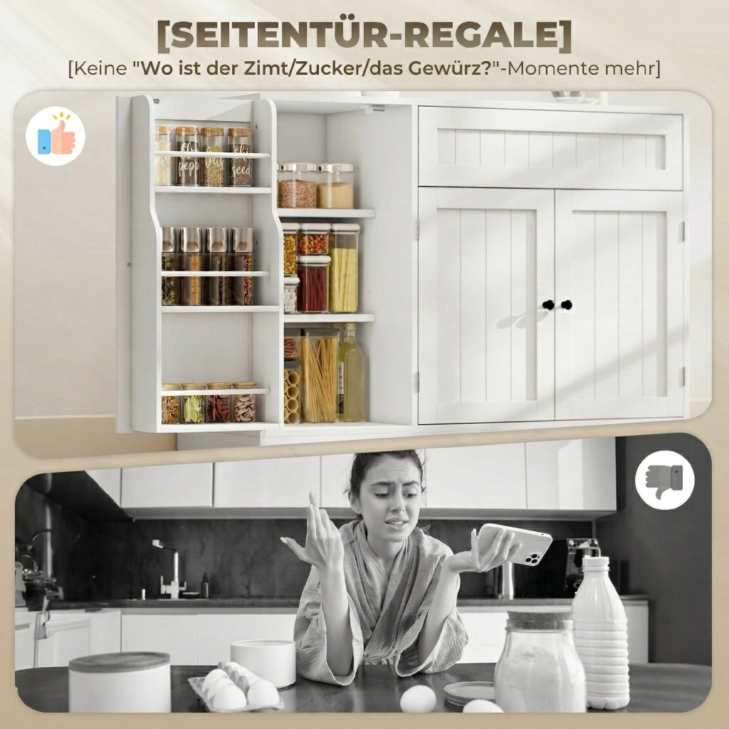 Mobile da cucina con cassetto e ripiani regolabili ¨C Minimal ¨C Bianco