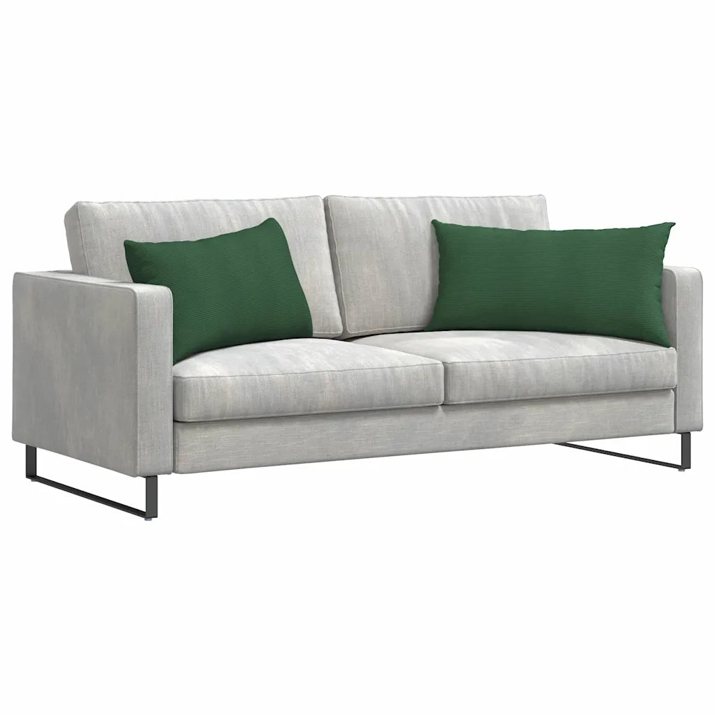 Cuscini da Divano 2 pcs Verde Scuro 80 x 40 cm Tessuto in Cords 42013736