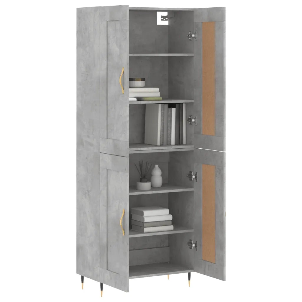 Credenza Grigio Cemento 69,5x34x180 cm in Legno Multistrato 3199669