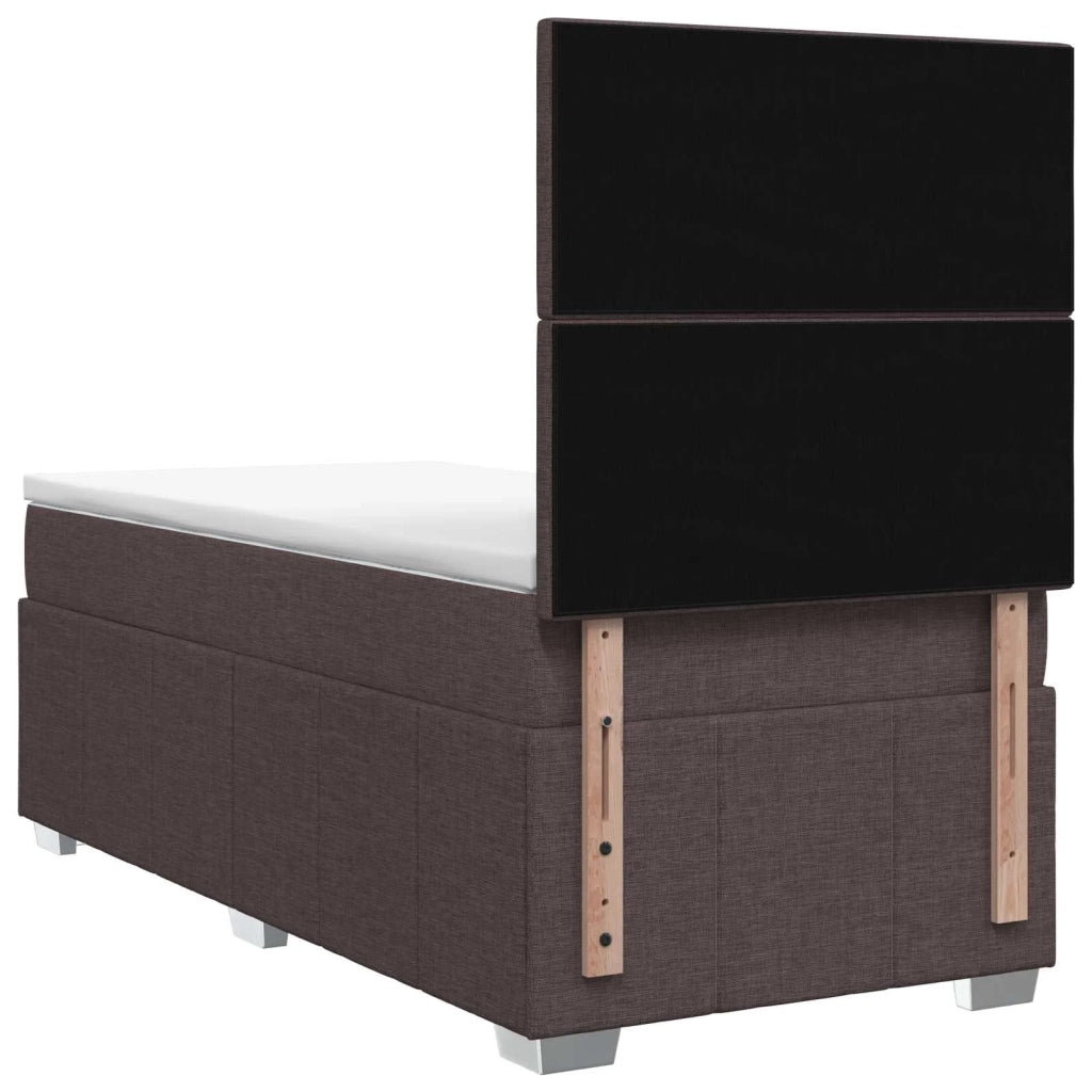 Letto Box Spring LED con Materasso Marrone Scuro 100 x 200 cm 3455538