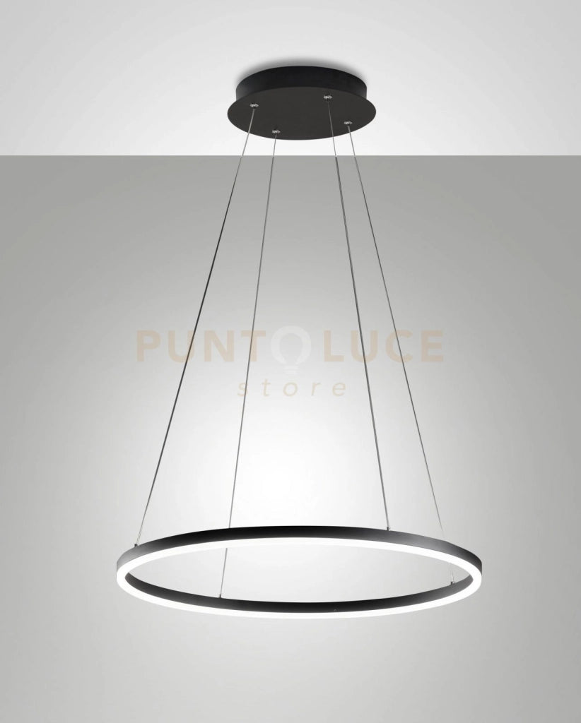LEO SOSPENSIONE NERA A LED 36W 3000K 3780LM D.60CM ON/OFF