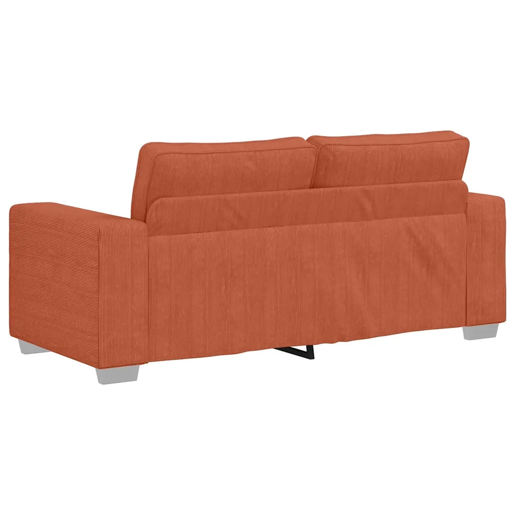 Divano Divanetto-Sofa Rosso Arancione 140 cm Tessuto Velluto a Coste