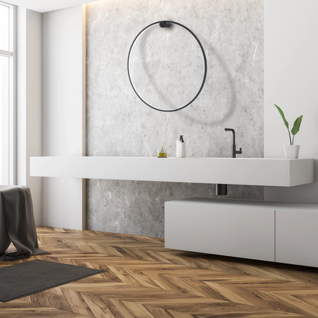 Applique bagno LED ad anello Ø80 nero 46W Milagro Saturno