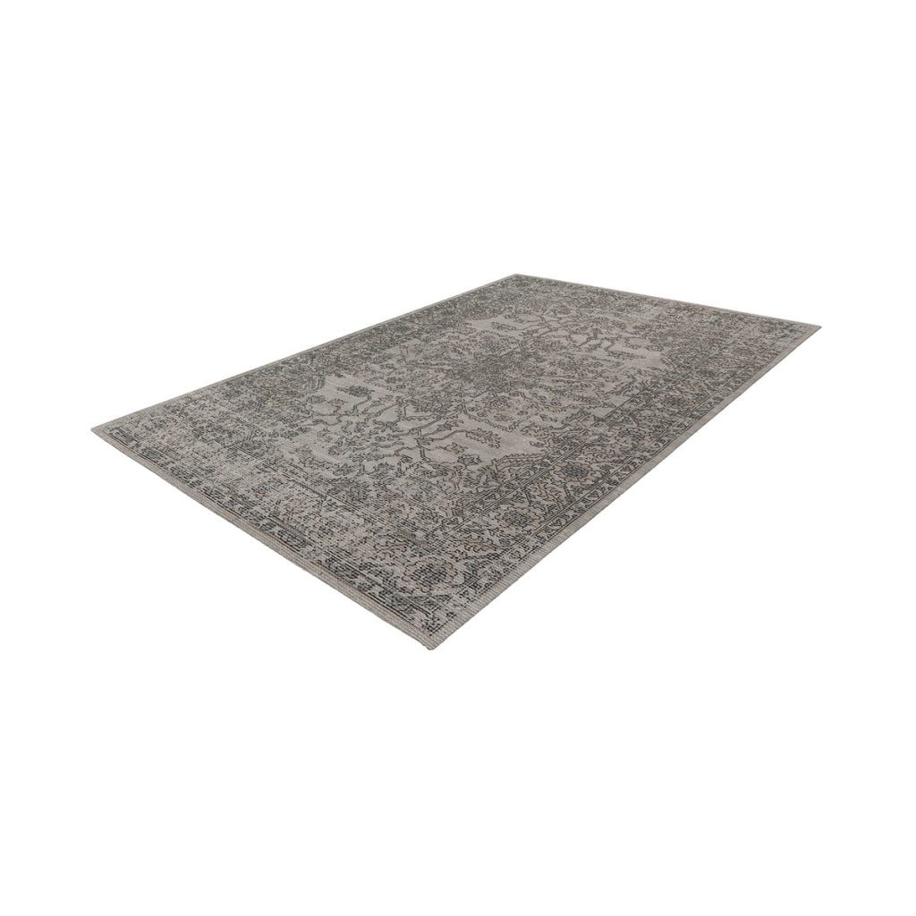 Tappeto Vintage Perry Verde e Taupe in Cotone