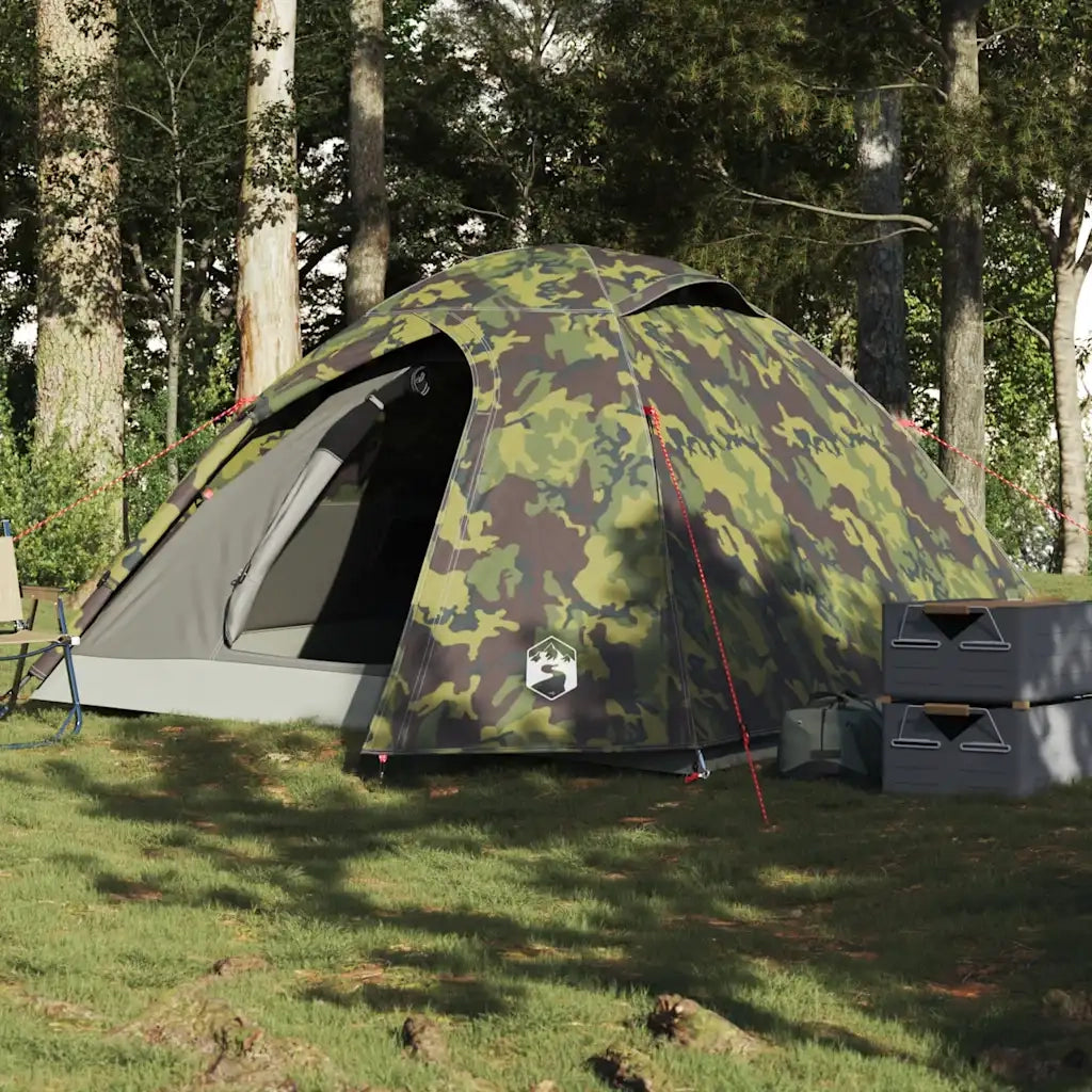 Tenda da Campeggio | Tenda Familiare a Cupola 4 Persone Mimetica Impermeabile