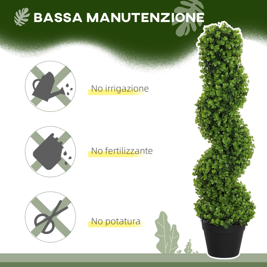Pianta Finta Eucalipto Spirale con Vaso ¨C Minimal ¨C Verde Altezza 90 cm
