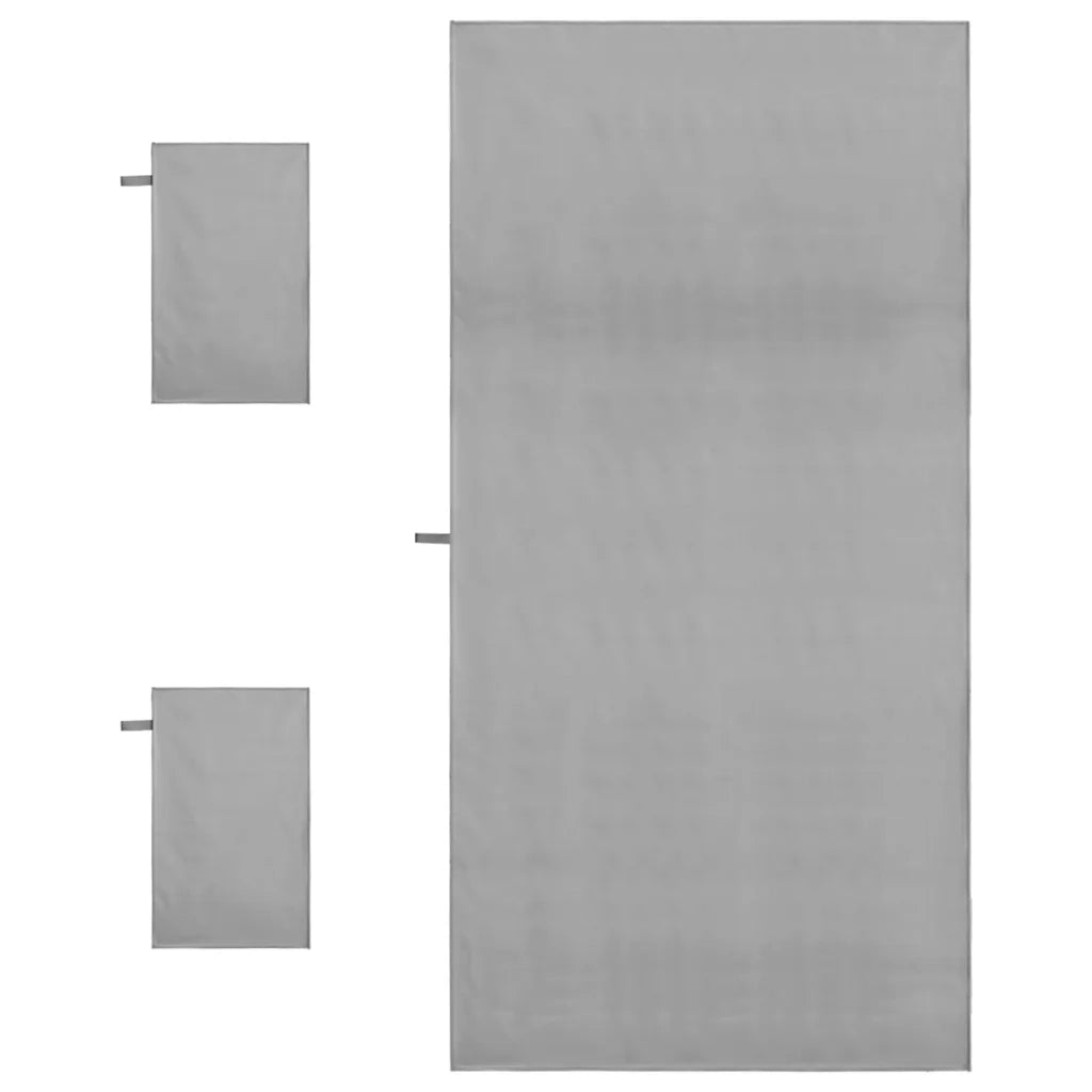 Set di Asciugamani Sportivi 3 pcs Grigio scuro 42011500