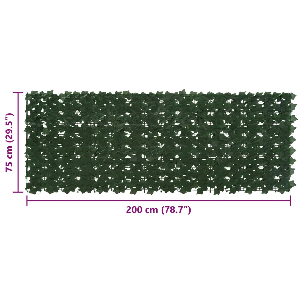 Schermo per balcone con foglie Verde Scuro 200 x 75 cm 42040622