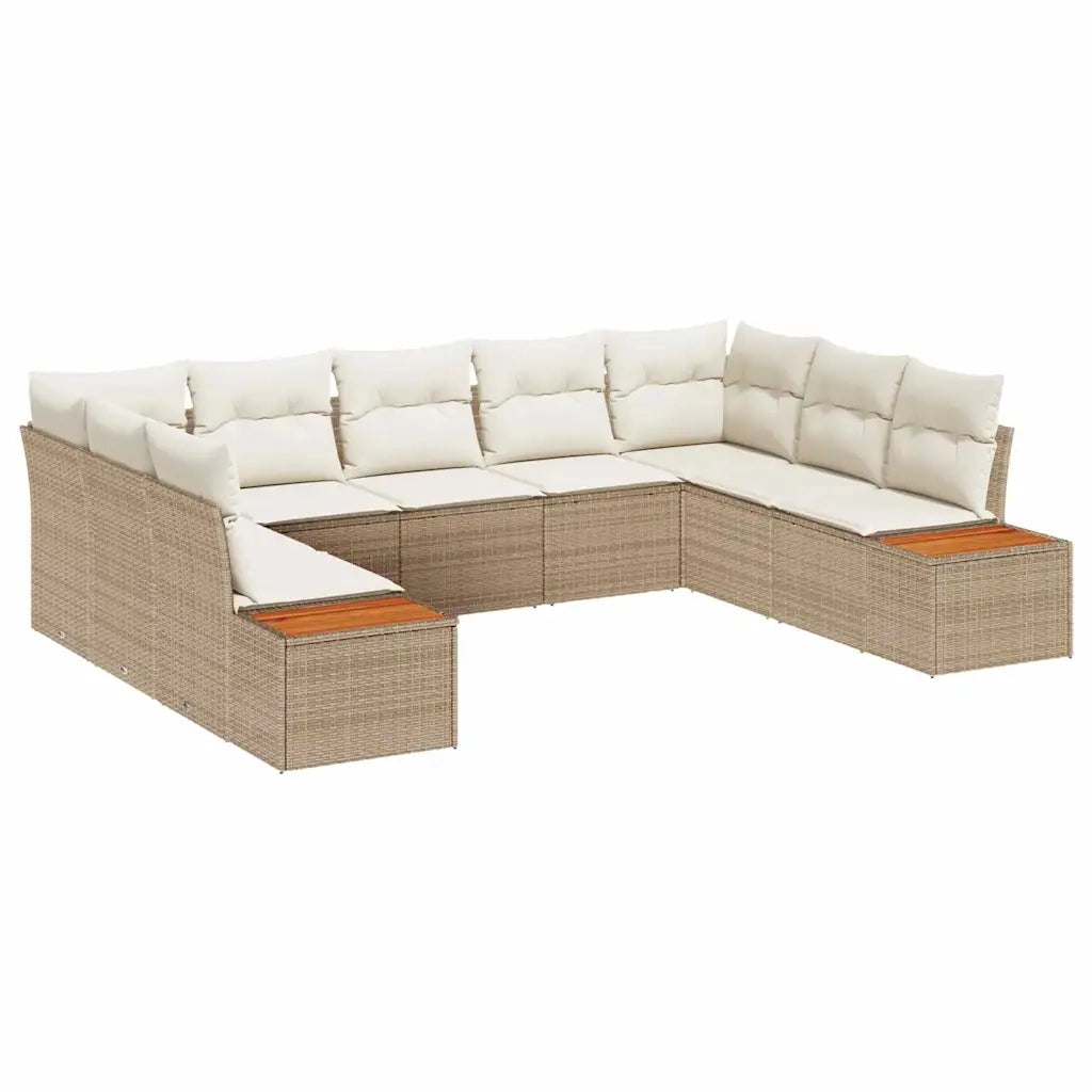 Set Divano da Giardino 5 pcs Beige e Crema Polyrattan