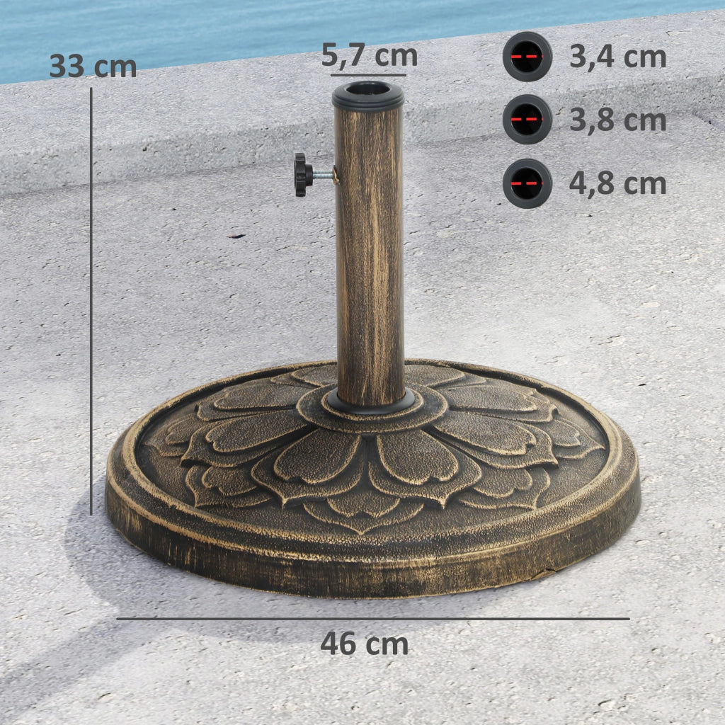 Base per ombrellone da giardino ¨C Minimal ¨C bronzo ?46x33 cm 12 kg
