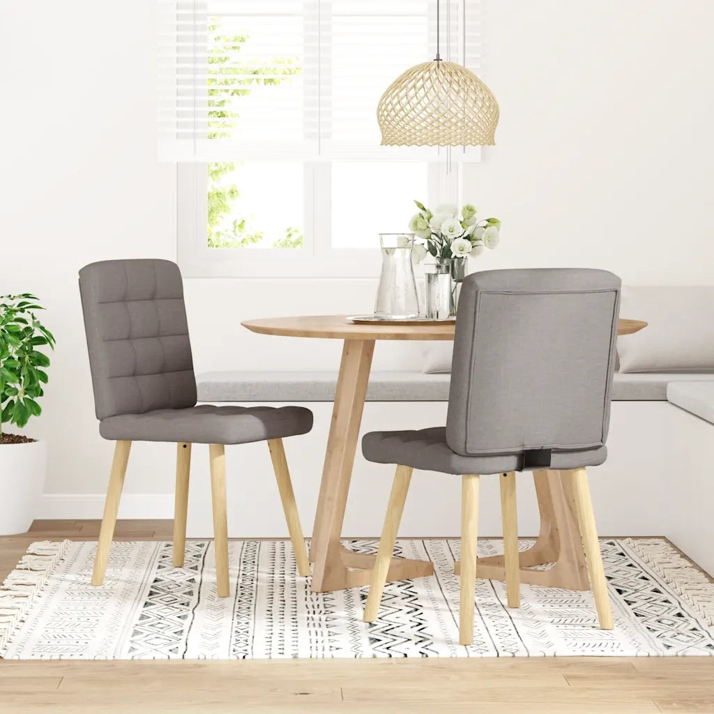Sedie da Pranzo 2 pz Tortora in Tessuto 4101097