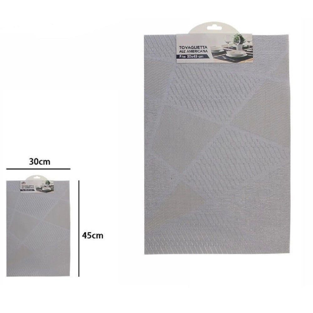 Trade Shop - Tovaglietta All'americana Tovagliette Per Colazione 30x45 Cm Grigio Chiaro 72297 -