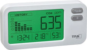 Monitor CO2 - Regolazione dell'aria - Bianco - Inclusa illuminazione - Temperatura e umidità dell'aria - (L)105 x (B)33 x (H)56 mm