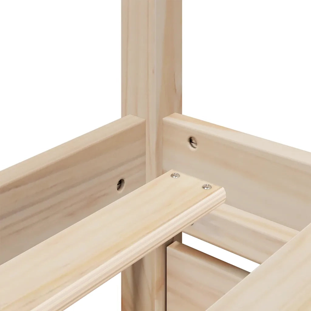 Letto senza Materasso-Struttura Letto 135x190 cm in Legno Massello di Pino 629081