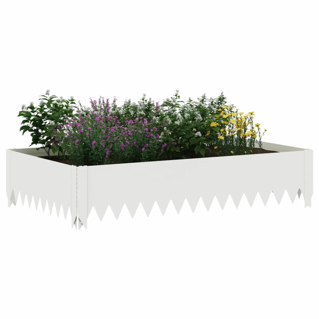 Bordura per Prato 100 x 60 x 20 cm Acciaio Bianco 8008933