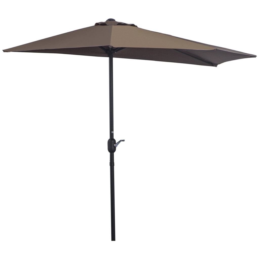 Ombrellone da giardino semicircolare ¨C Zephmum ¨C Grigio 269x138x236 cm