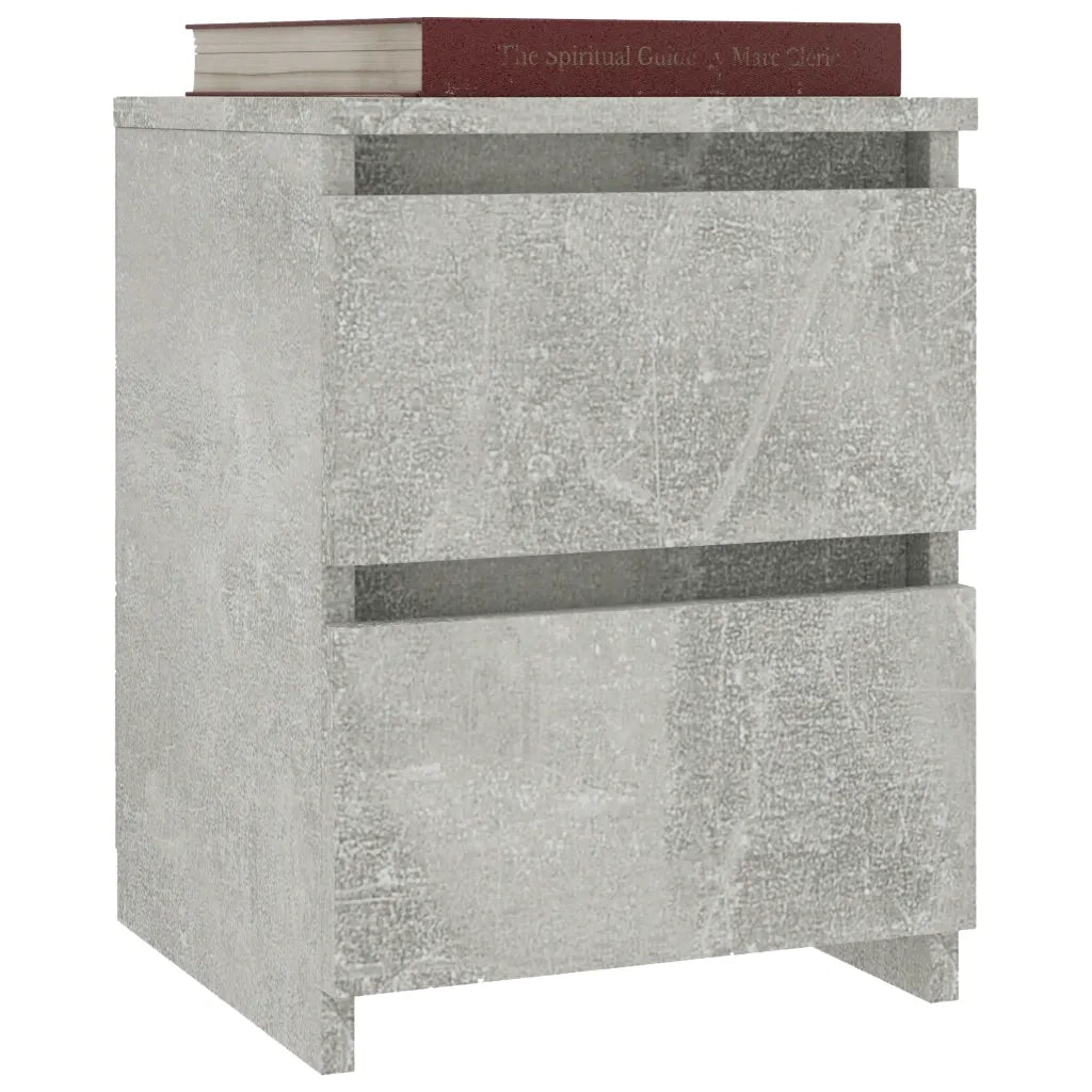 Comodini Grigio Cemento 2 pz 30x30x40 cm in Truciolato cod mxl 51888