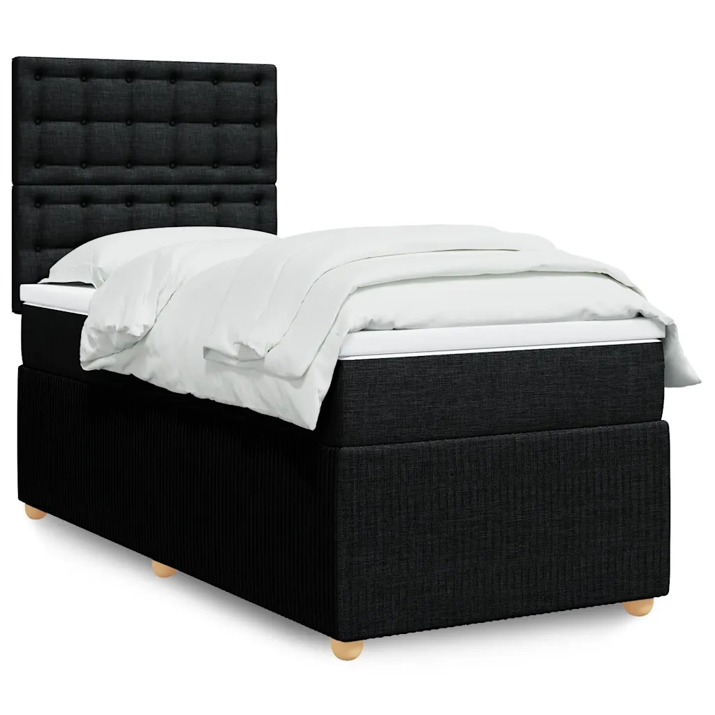Giroletto a Molle con Materasso Nero 90x190 cm in Tessuto 3291927